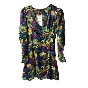 Zara Women’s Satin Floral Print Mini Dress – Size XS